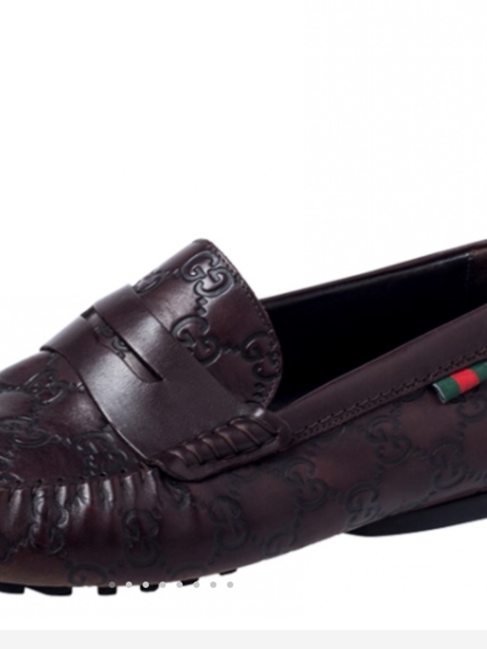 Gucci Dark Brown Guccissima Leather GG
Loafers Size 10.5